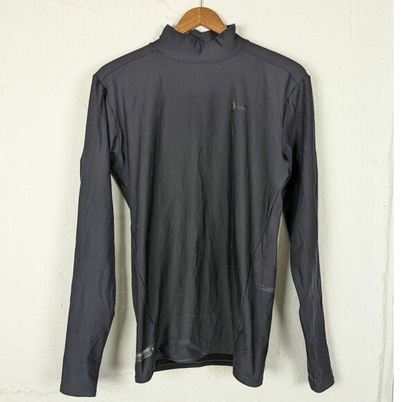 Under Armour Compression Shirt Long Sleeve Mock Neck Mens Large Tactical Gym UA - Picture 1 of 6
